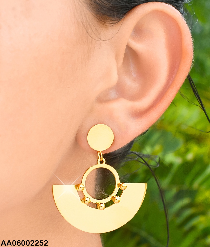 ARETES CIRCULO C/MEDIO ABANICO COLGANTE 0804099