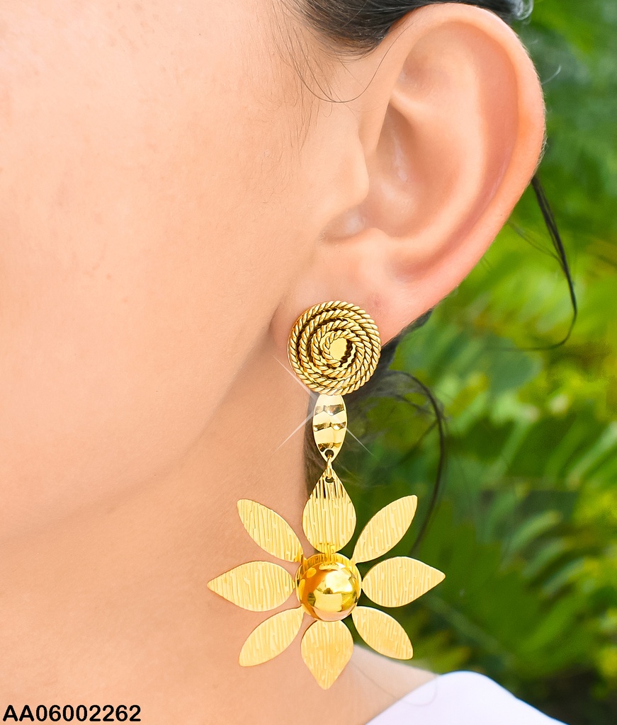 ARETES REMOLINO TORNEADO C/FLOR GRANDE 08040971