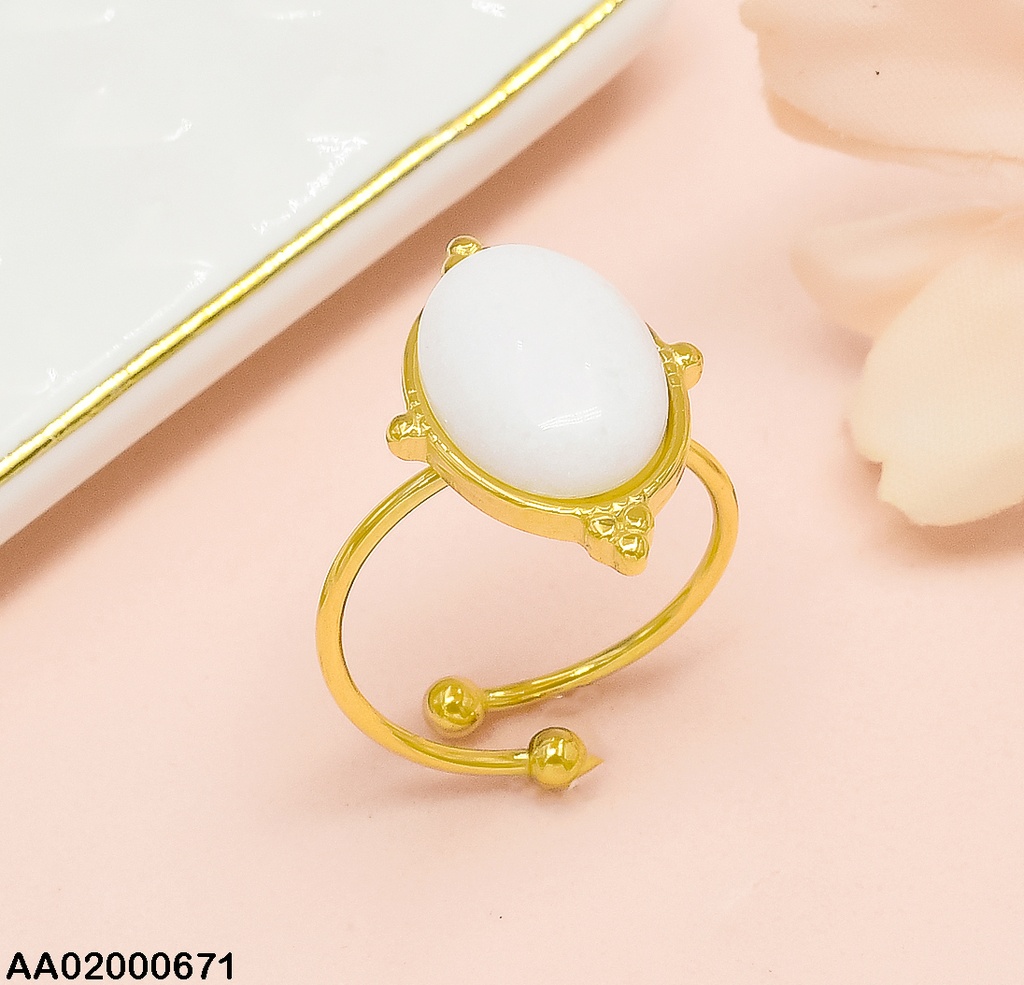 ANILLO OVALO NEGRO/BLANCO RA044-131 AJUSTABLE