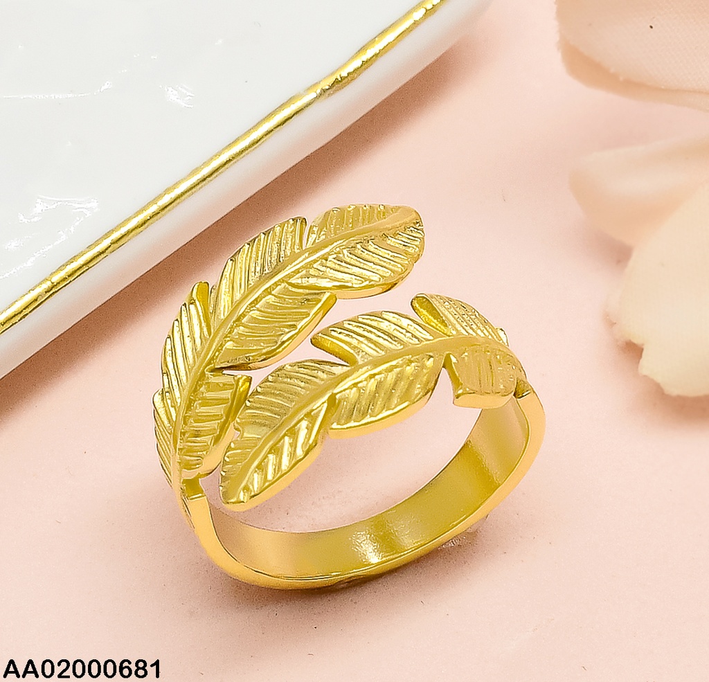 ANILLO DORADO DE HOJAS RA058-131