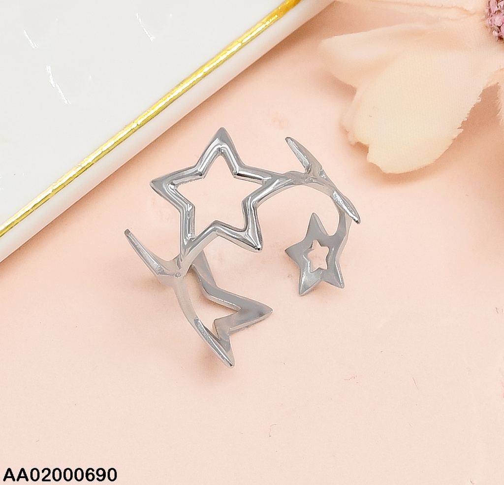 ANILLO PLAT. CROQUIS ESTRELLAS ASCENDENTES RA063-131 AJUSTABLE