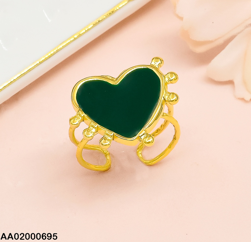 ANILLO CORAZON VERDE RA120-45 AJUSTABLE