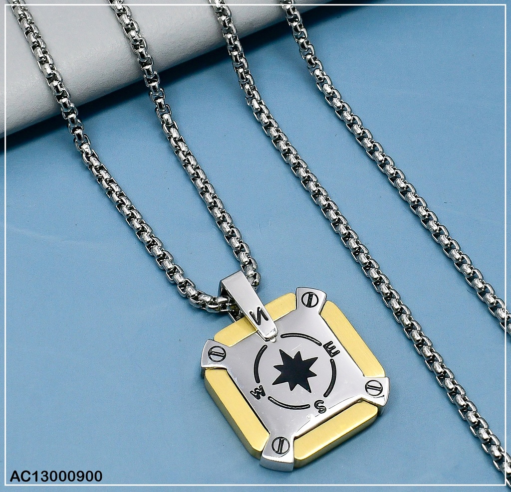 CADENA VARON C/PLACA🟨 ⭐PUNTOS CARDINALES 081693