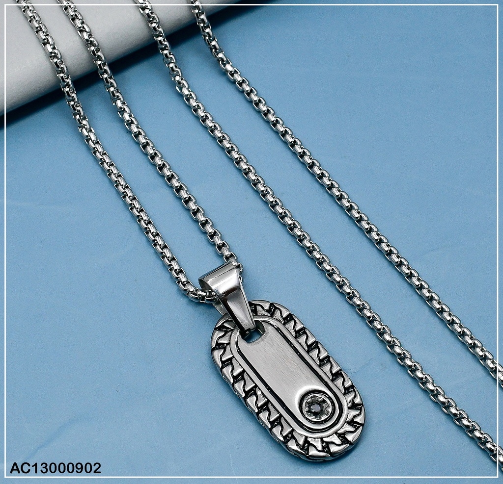 CADENA VARON C/PLACA OVALADA C/ZIRC. 081696