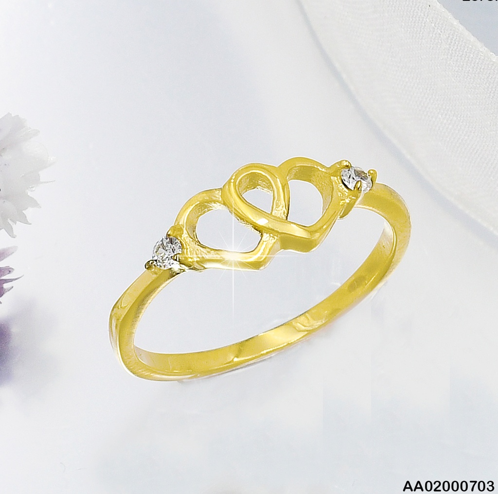 ANILLO DORADO DOBLE CROQUI CORAZON 0803622