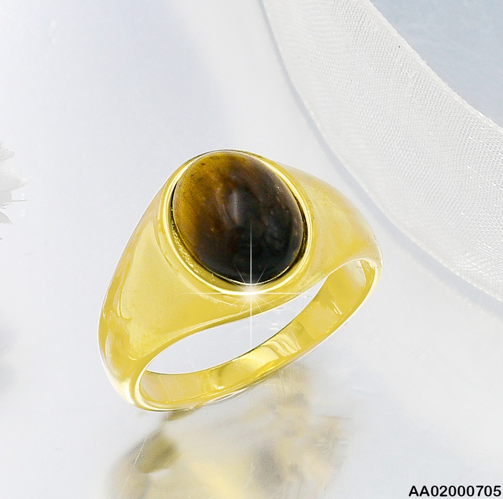 ANILLO DORADO PIEDRA OVALADA CAFE 7R4000030