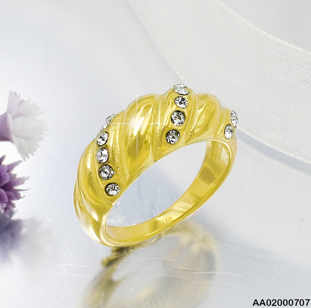 ANILLO GRABADOS DIAGONALES/ZIRCONIAS 3R4001050