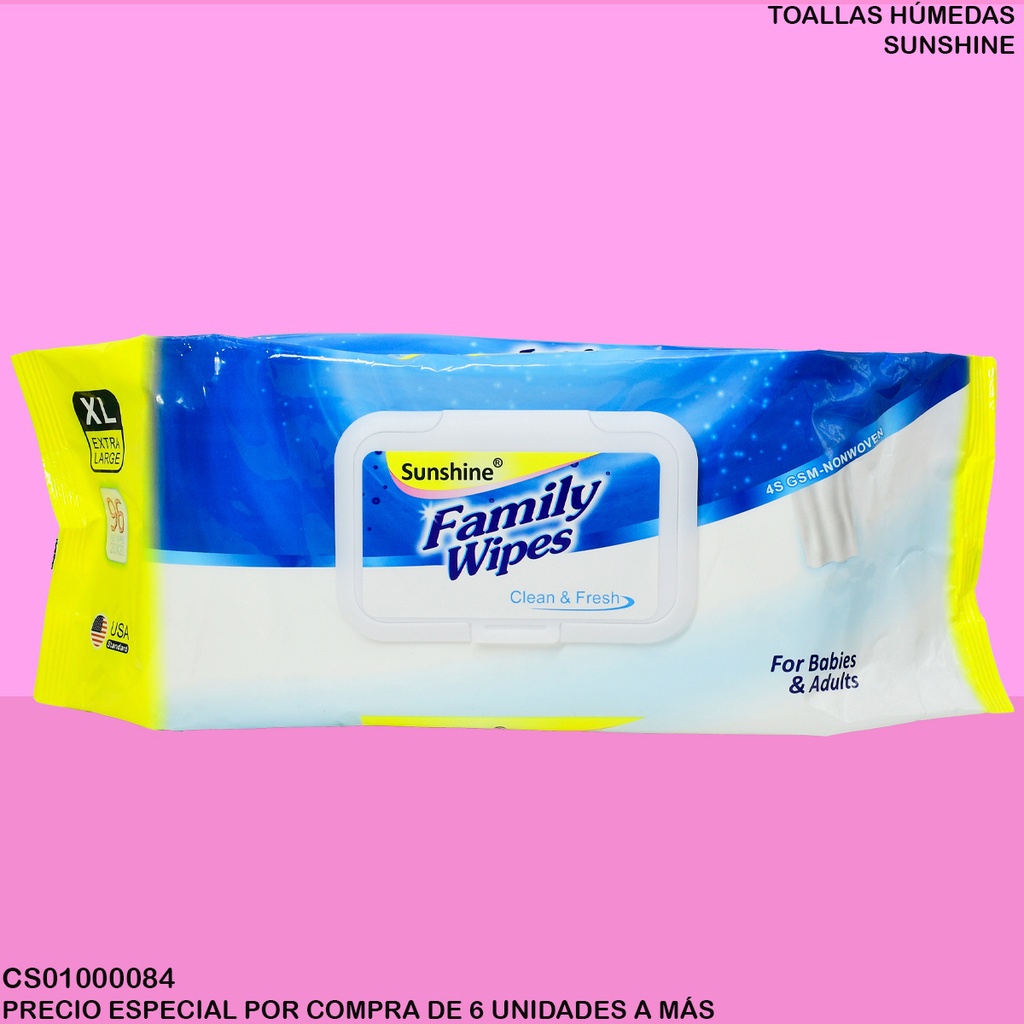 TOALLA SUNSHINE FAMILY WIPES 96PCS SOFIA
