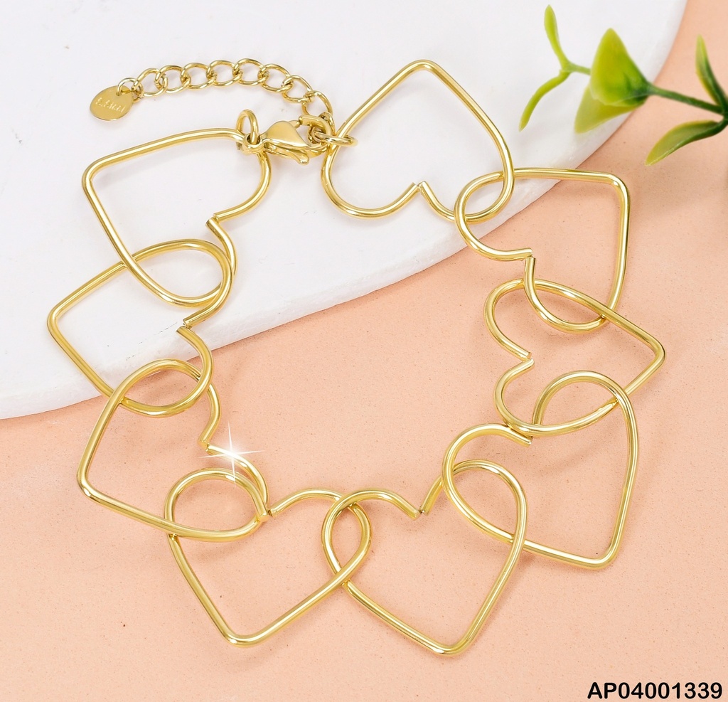 PULSERA CORAZONES ENTRELAZADAS  BA159-131