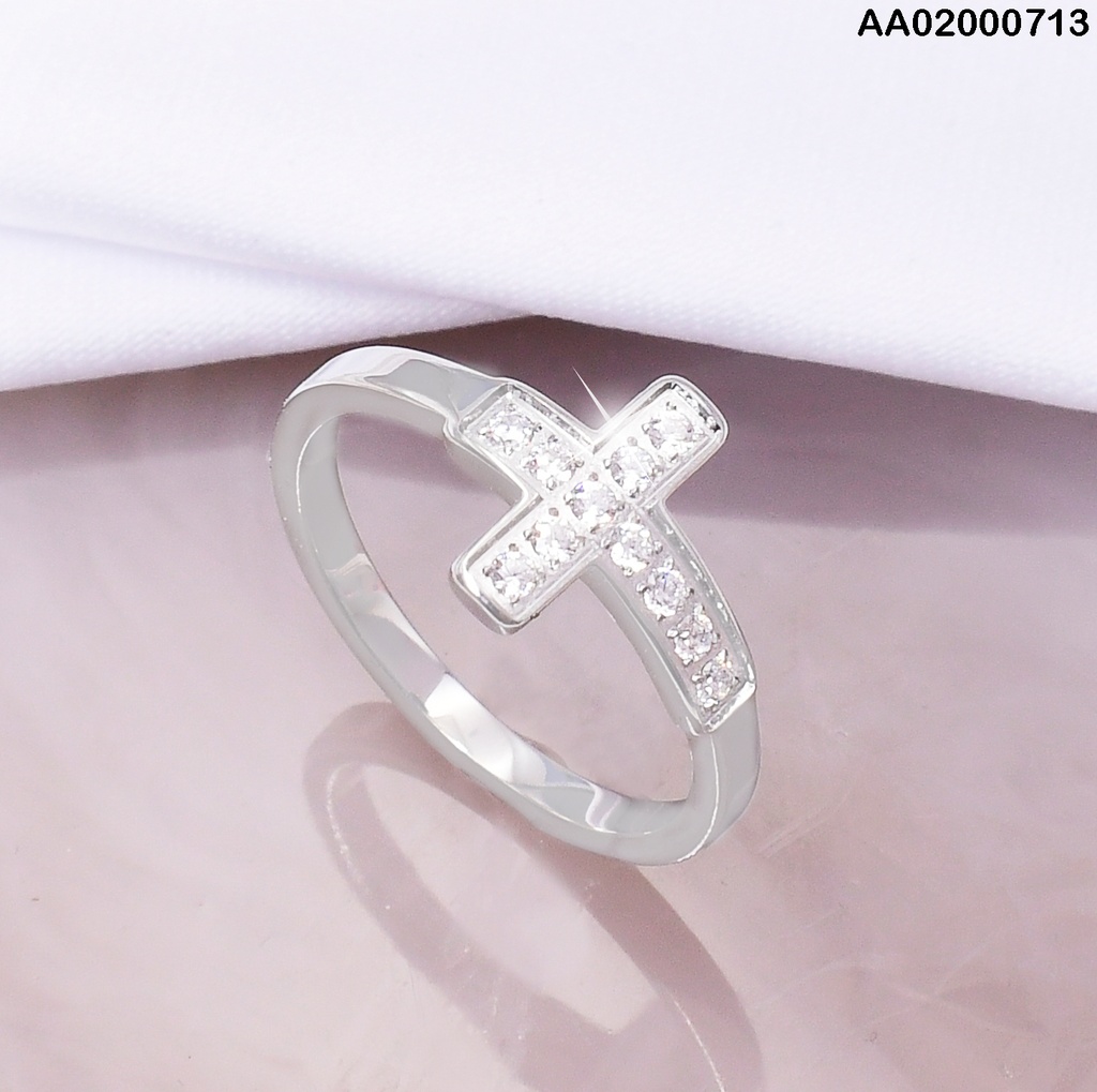 ANILLO PLATD. CRUZ ZIRCONIAS VD0803491-G18