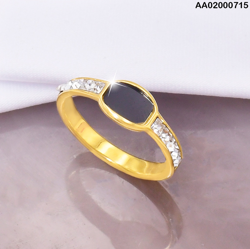 ANILLO RECTANGULO NEGRO ZIRC. VD080352-113