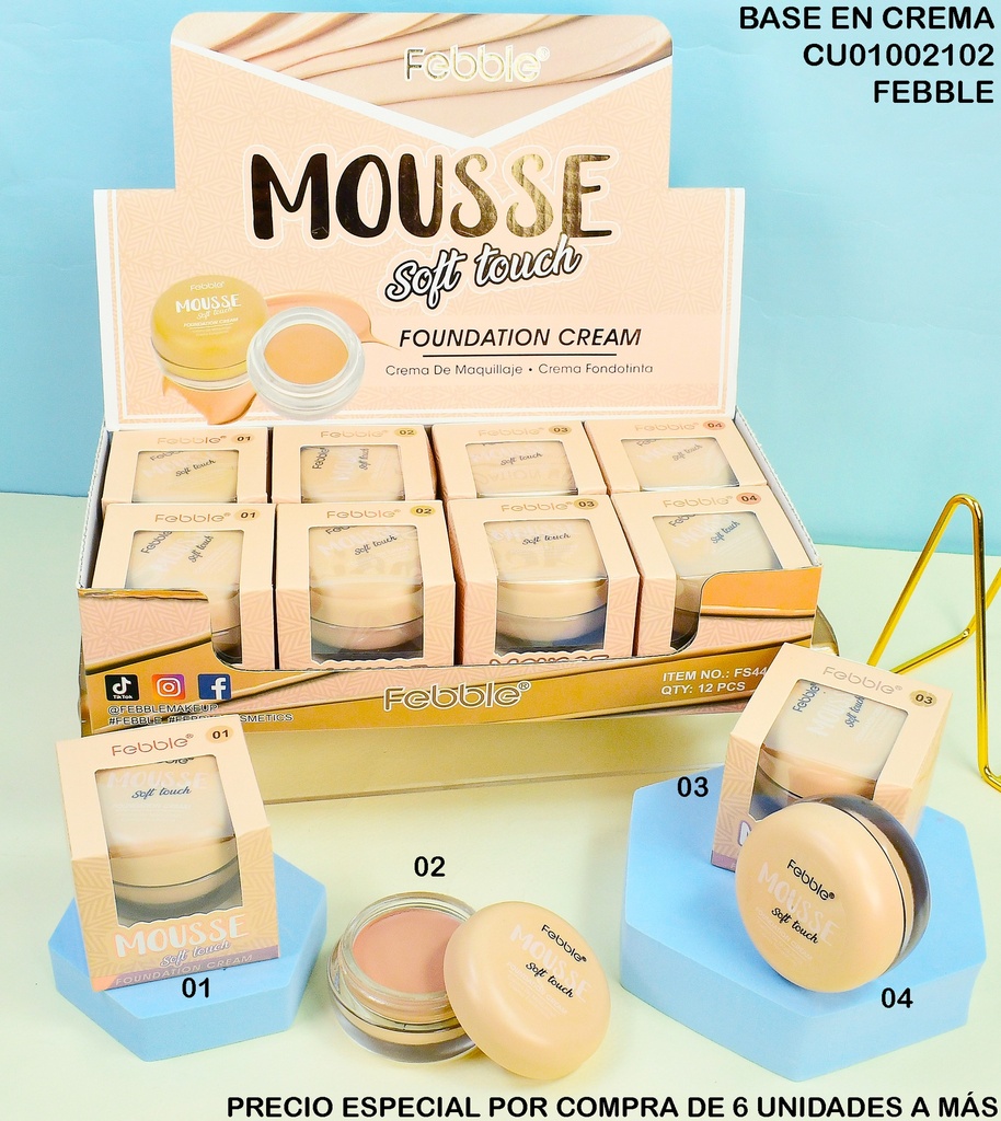BASE EN CREMA MAQUILLAJE MOUSE FEBBLE FS446-A