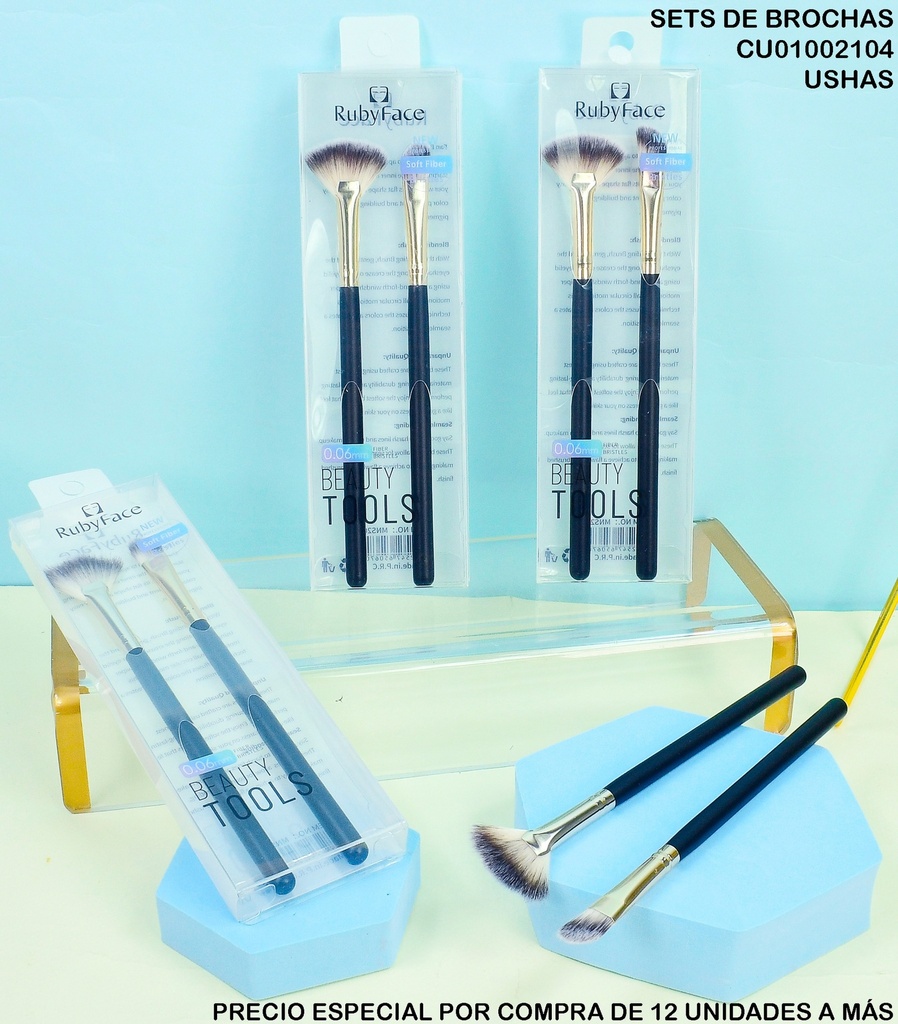 BROCHA 2 PCS BEAUTY TOOLS RUBY FACE MNS202