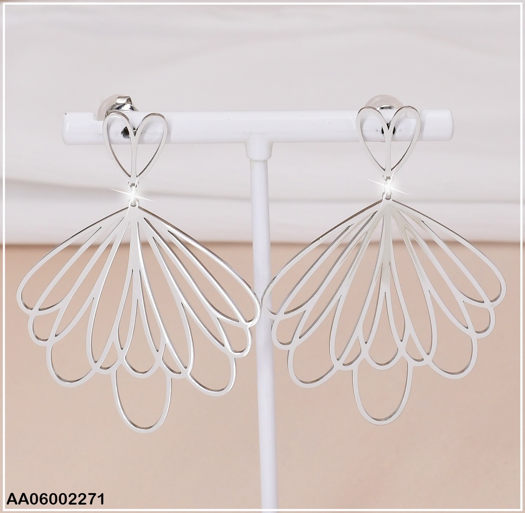 ARETES PLAT. CROQUI CORAZON C/FALDA EA254-131