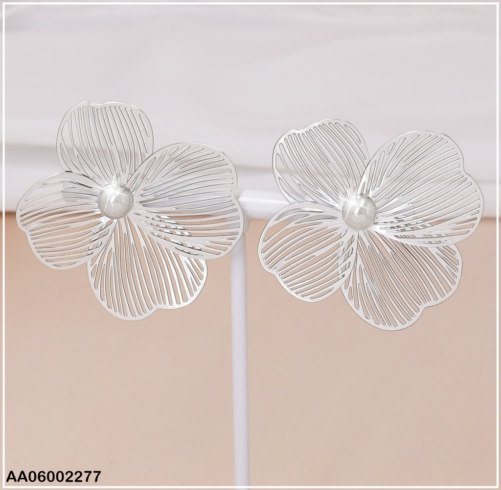 ARETES FLOR DE LINEAS PLAT.PELOTITA CENTRO EA276-131