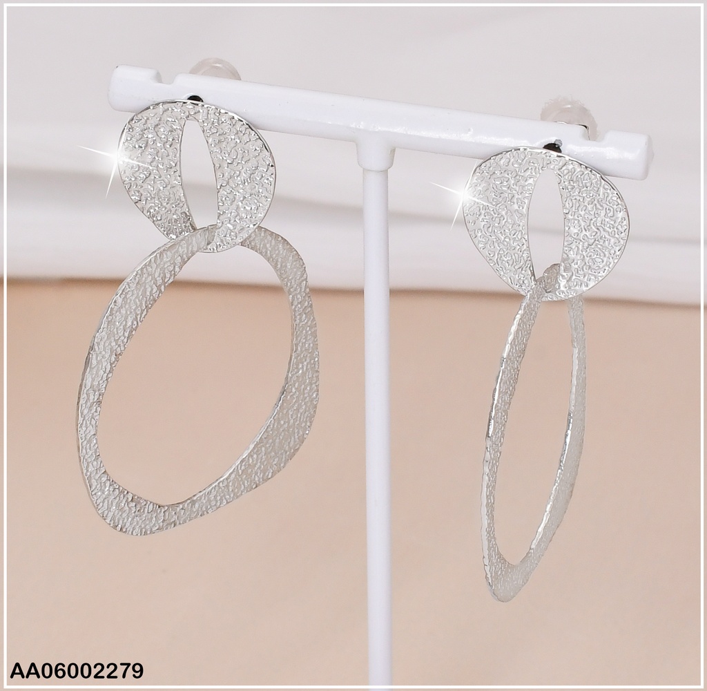 ARETES PLAT "O"COLGANTE CIRC.IRREGULAR EA284-131