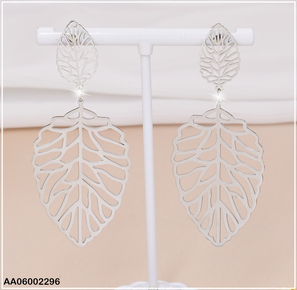 ARETES PLATD. HOJITA CROQUI EA372-45