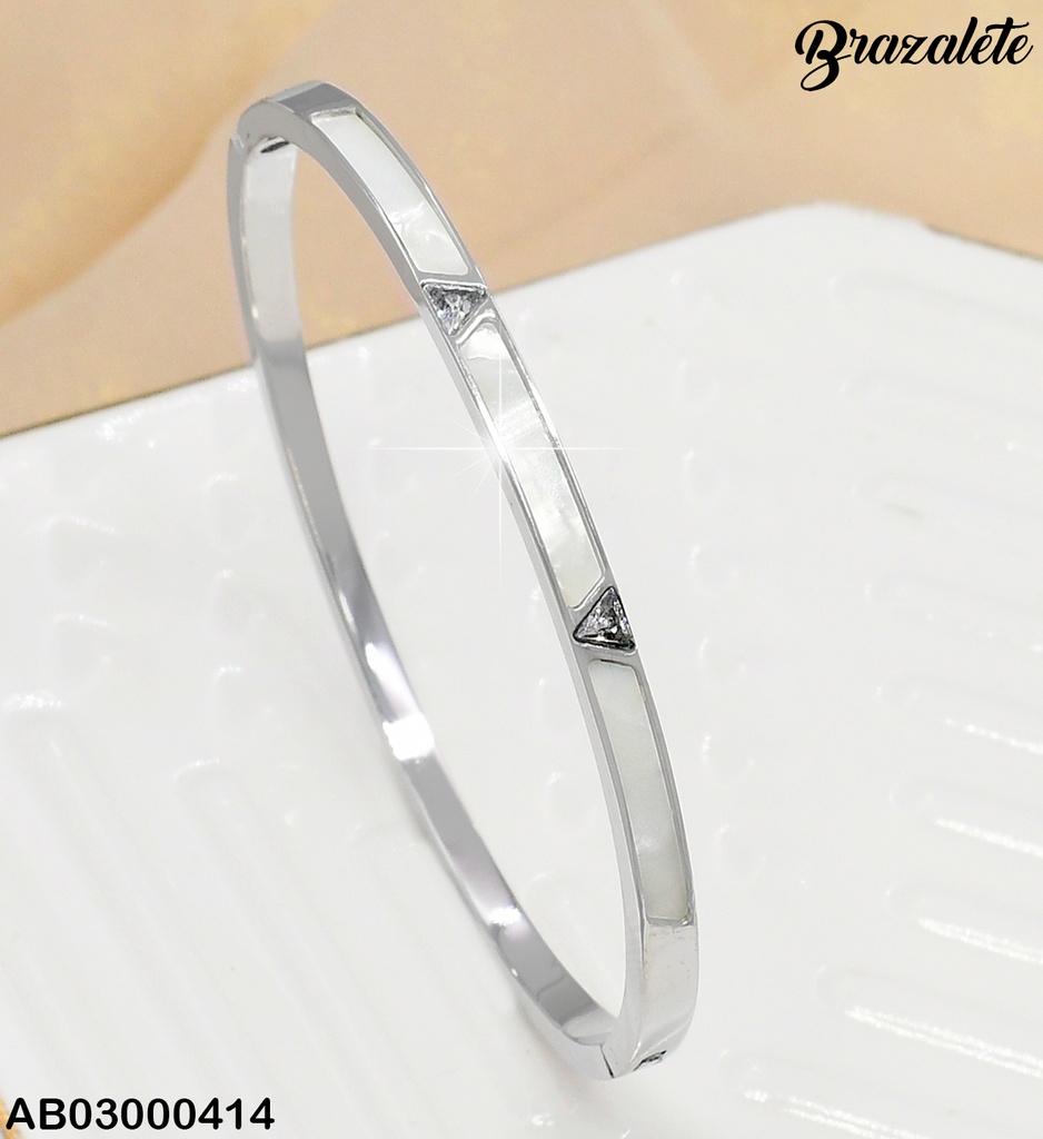 BRAZALETE PLATD. CONCHA NACAR ZIRCONIA V 080493-207