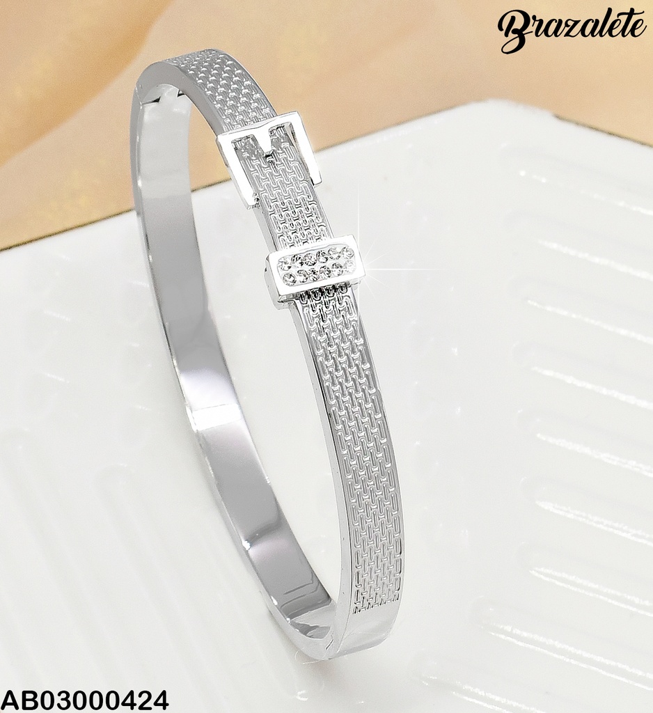 BRAZALETE PLATD. FAJA ZIRCONIAS 080989-W43