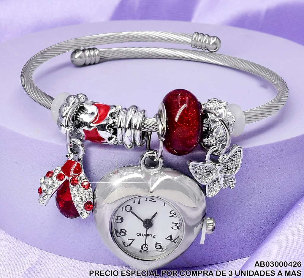 BRAZALETE DETALLES PLATD. DIJE: RELOJ SURTD. 004P7517-100/519/506/514