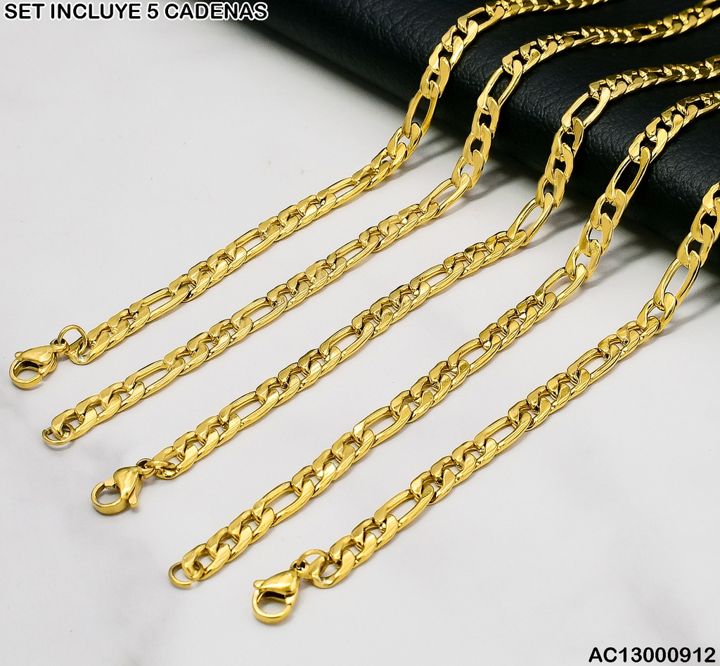 PAQ. DE 5 CADENA PARA CABALLERO 3 EN 1 507-S9177-100