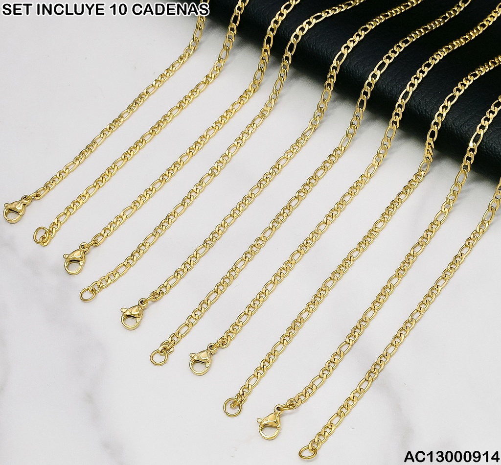 PAQ. 10 CADENA PARA CABALLERO 3 EN 1 0.8NK 757T9810-86