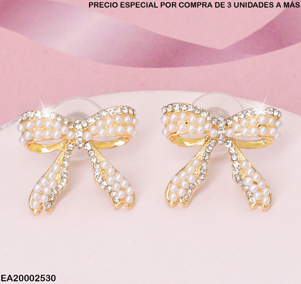ARETES LAZO DE PERLITAS BORDE ZIRCONIAS A5293-212