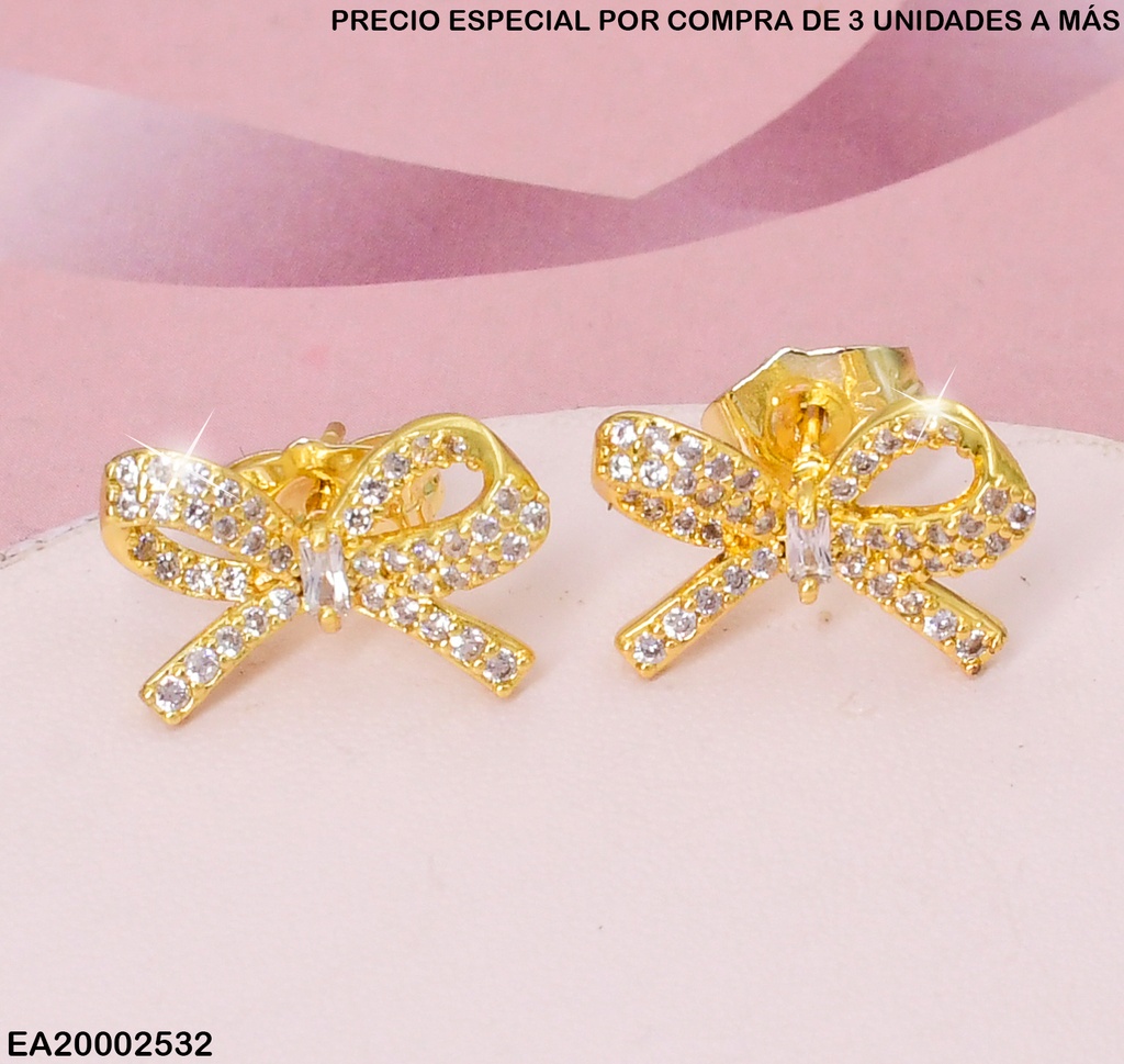 ARETE LAZO DORADO C/ZIRC(OVALO CENTRO) A4784-206
