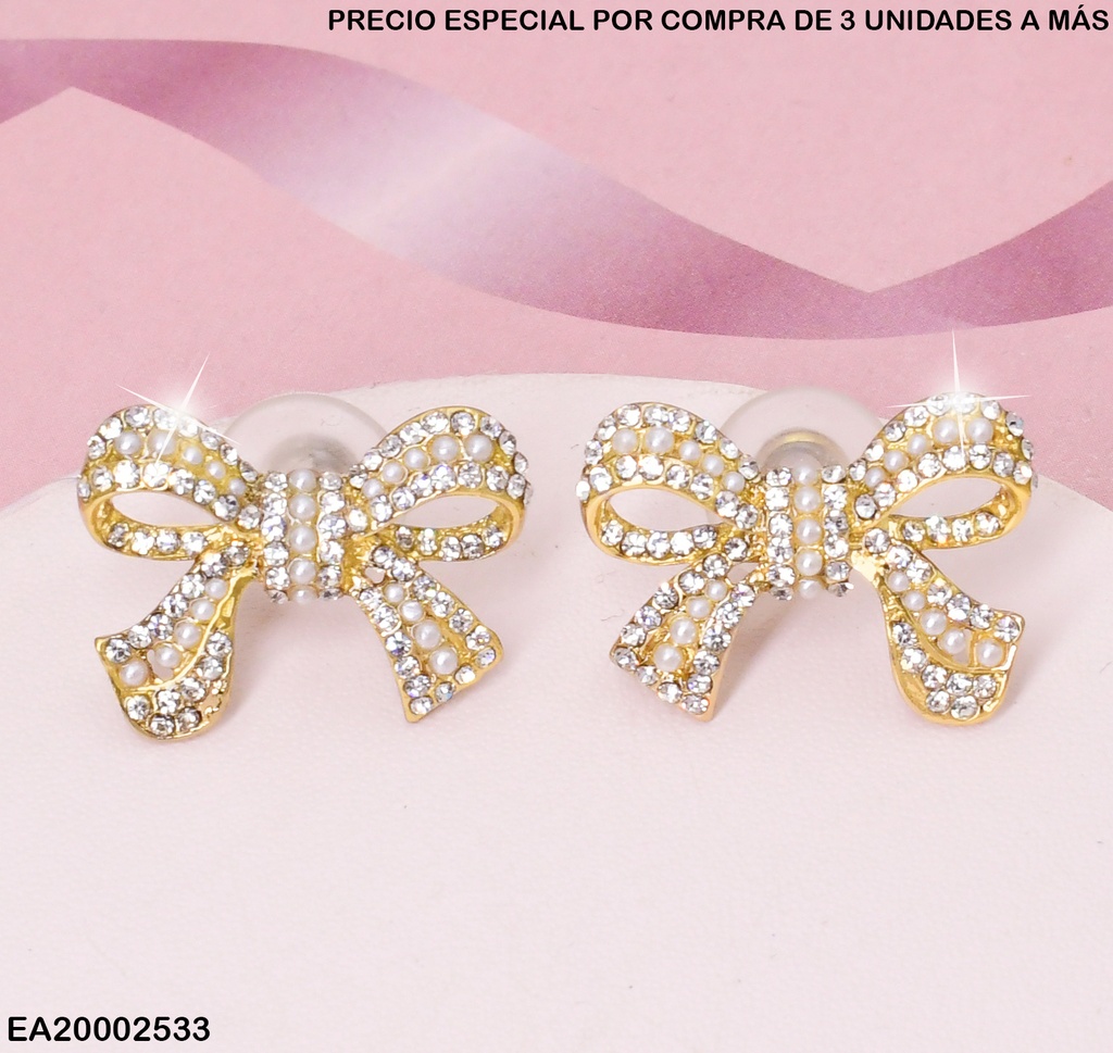 ARETES LAZO GRANDES ZIRC,NUDO 3 LINEAS A5292-212