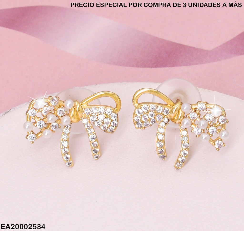 ARETES LAZOS MITAD ZIRC/MITAD PERLITAS-ZIRC.A4550-484