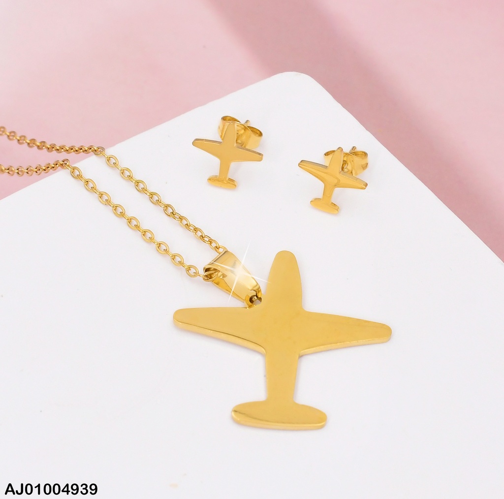 JUEGO PLACA AVION DORADA LISA A5958-160