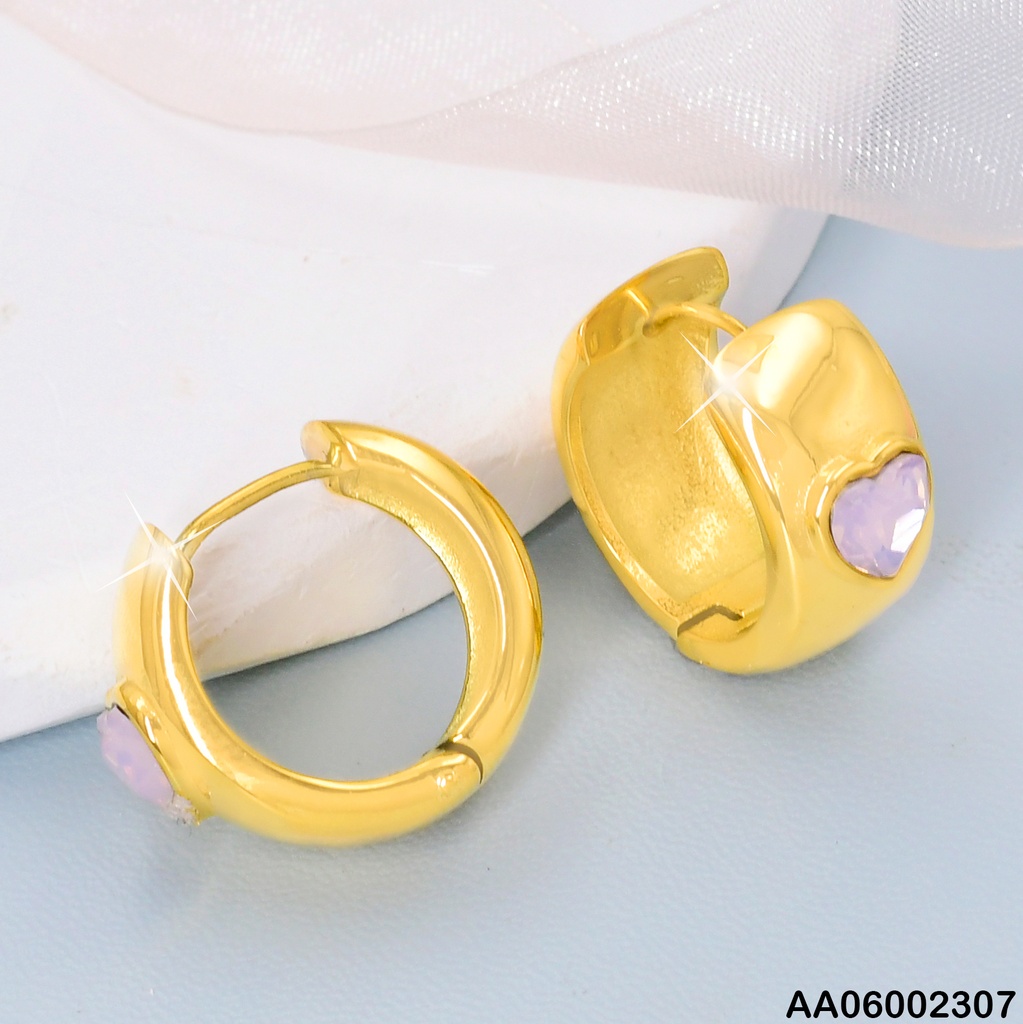 ARETE HUGGUIES ZIRCONIA CORAZON ROSA 4003811-700