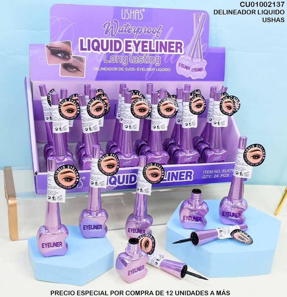 DELINEADOR EYELINER USHAS MANZANA MORADA EL679