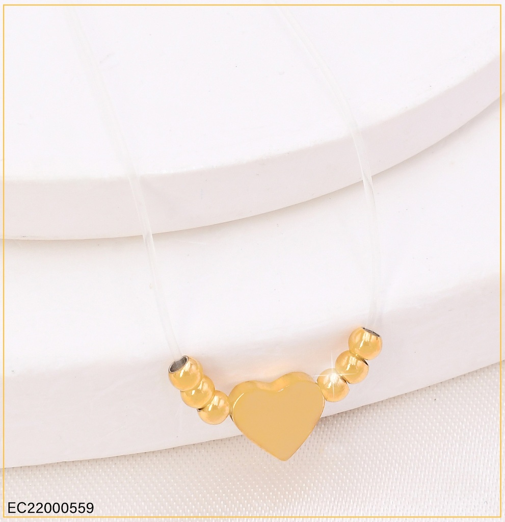CADENA NYLON PLACA CORAZON C/PELOTITAS A5028-100