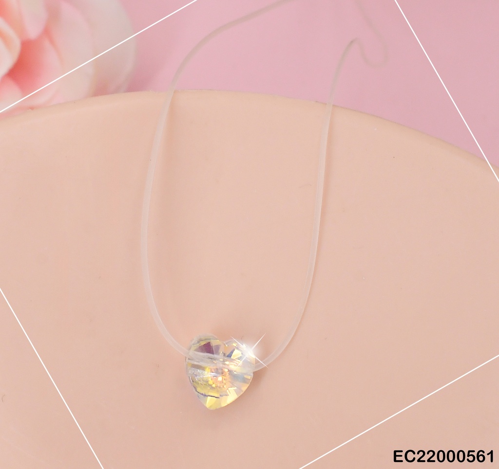 CADENA NYLON CORAZON CRISTAL ATRAVESADO A4401