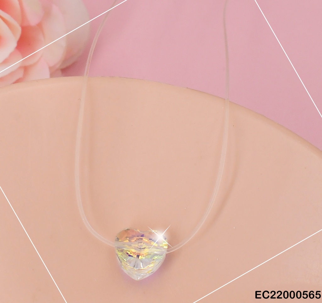 CADENA NYLON CORAZON TORNASOL CRISTAL A4445/N389