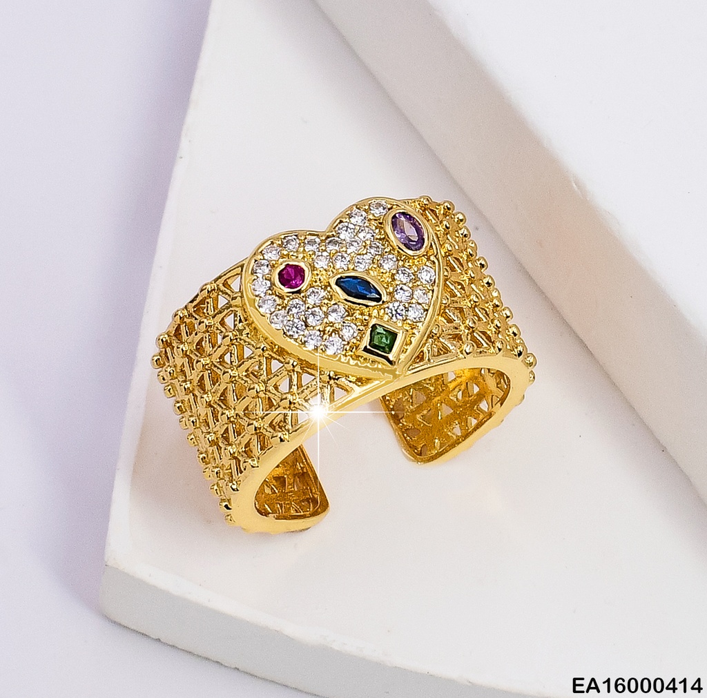 ANILLO GRABADO ENTRELAZADO ZIRCONIAS 006E4245-296
