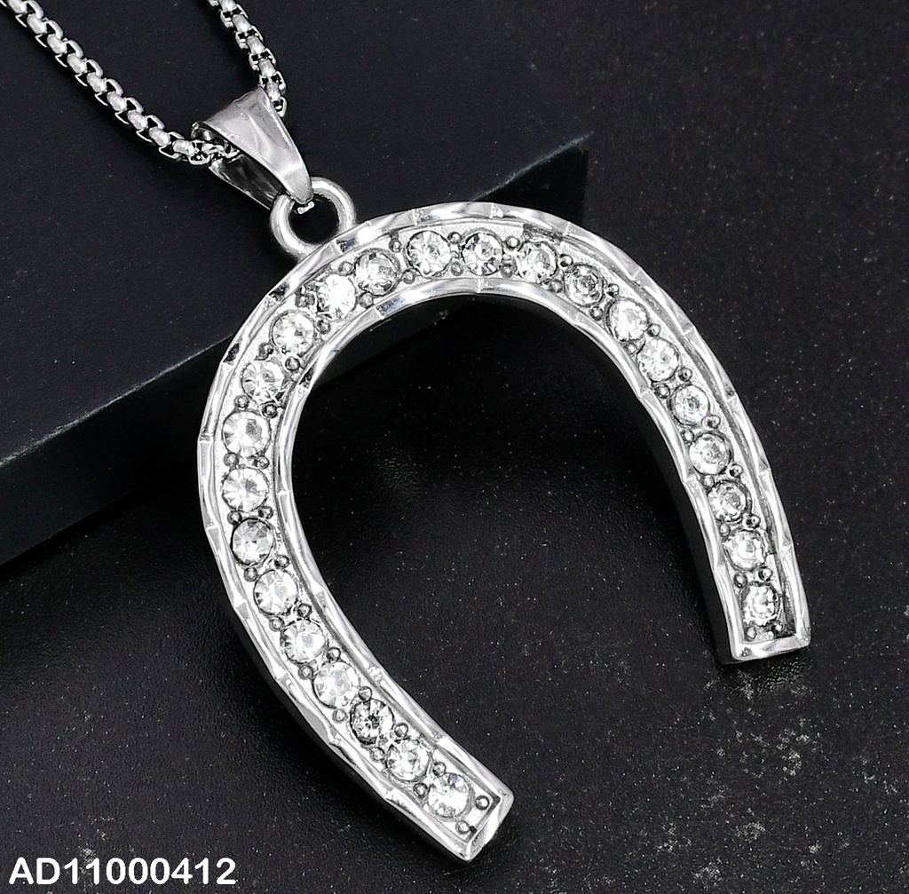 DIJE PLATEADO HERRADURA C/ZIRCONIAS 080669-106T