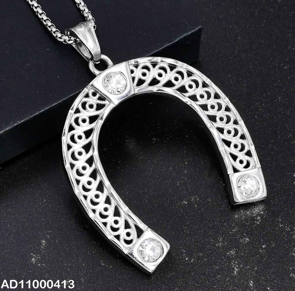 DIJE PLATEADO HERRADURA C/3 ZIRCONIAS 080673-106T