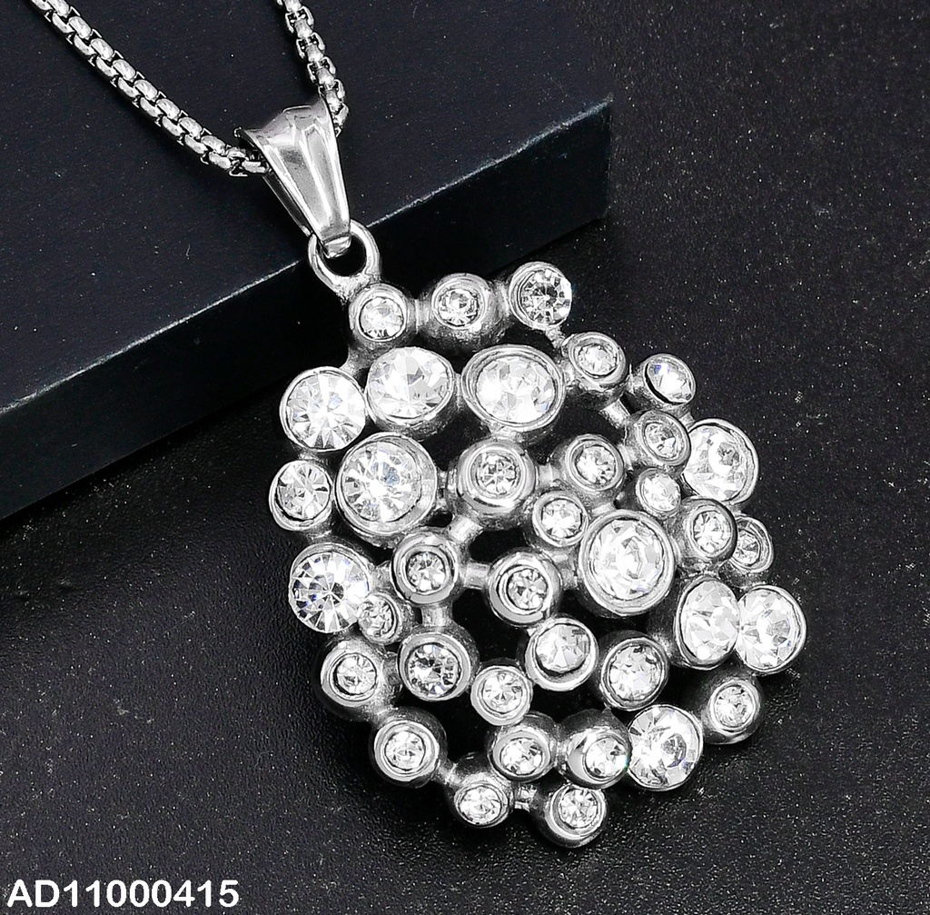 DIJE PLATEADO ZIRCONIAS UNIDAS ENTRE SI 080675-106T
