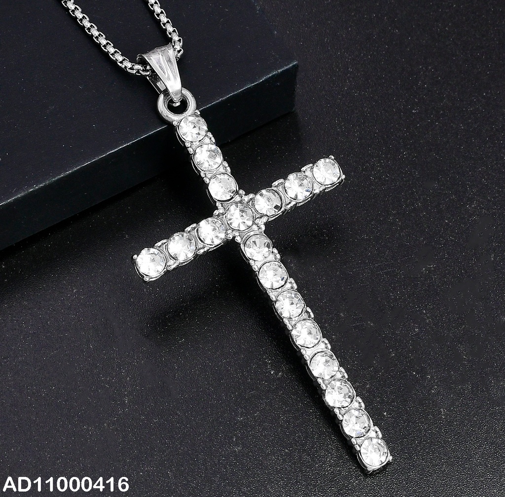 DIJE PLATEADO CRUZ GRANDE C/ZIRCONIAS 080680-106T