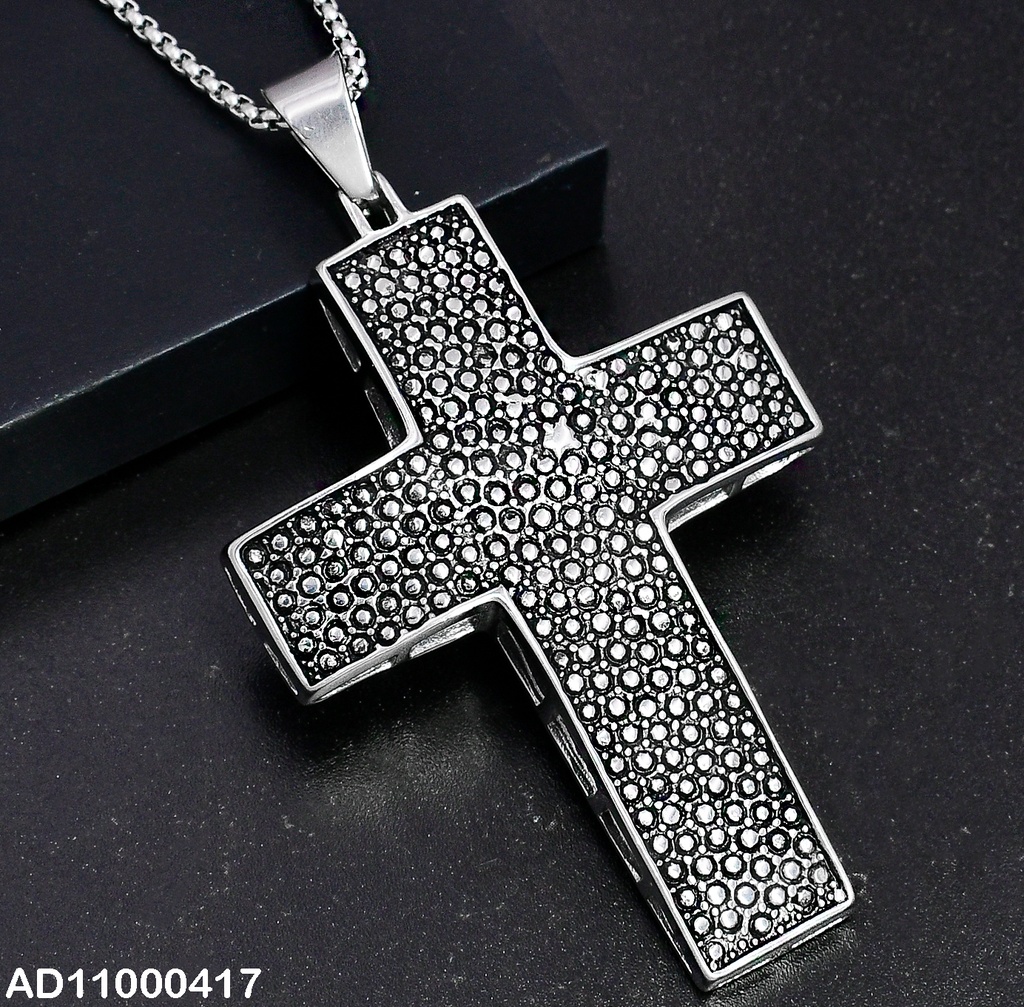 DIJE PLATEADO CRUZ GRANDE PUNTEADA 080686-106T