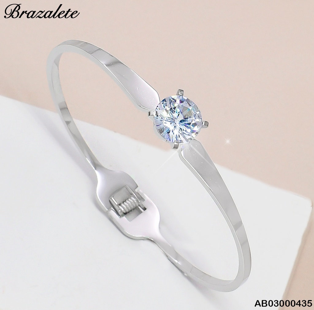BRAZALETE PLATD. ZIRCONIA CENTRO AB080452-W130
