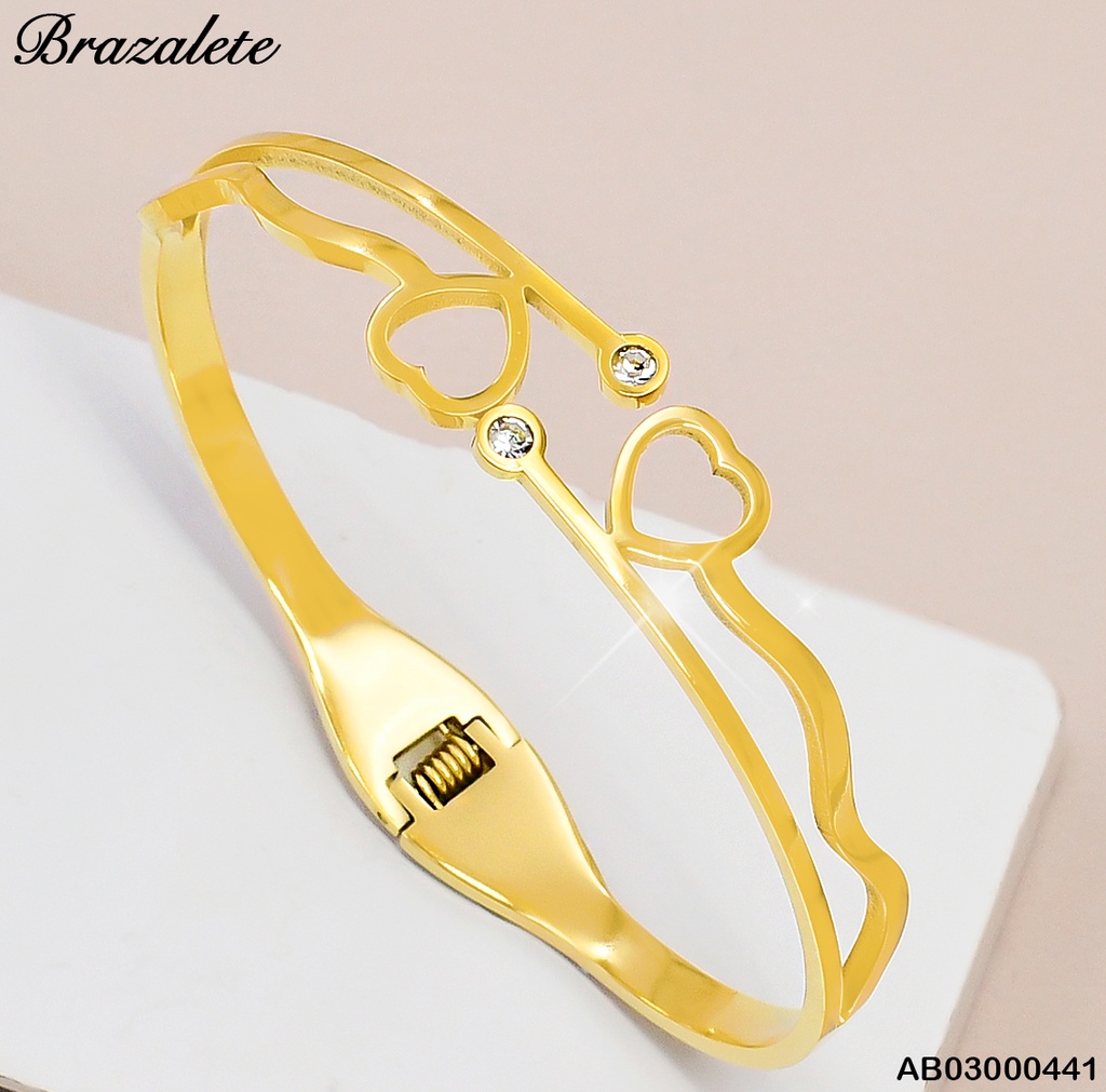 BRAZALETE CORAZONES ZIRCONIAS 081634-W171