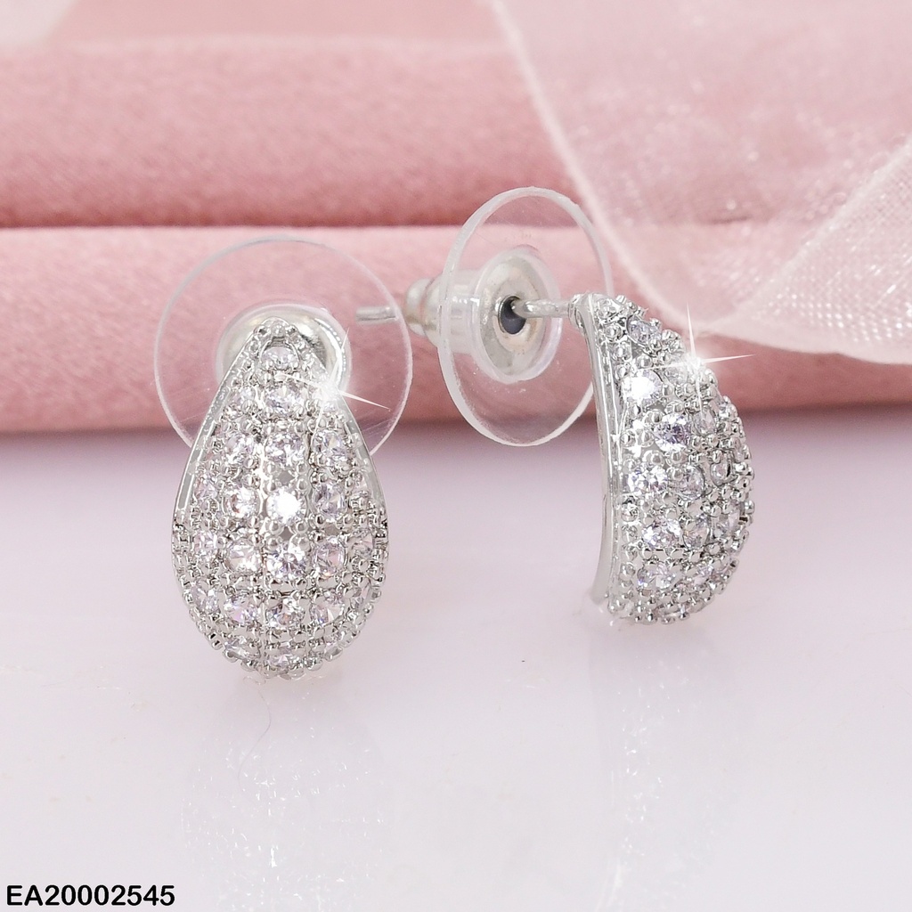 ARETES PLATEADO GOTA ZIRCONIAS EE514-6