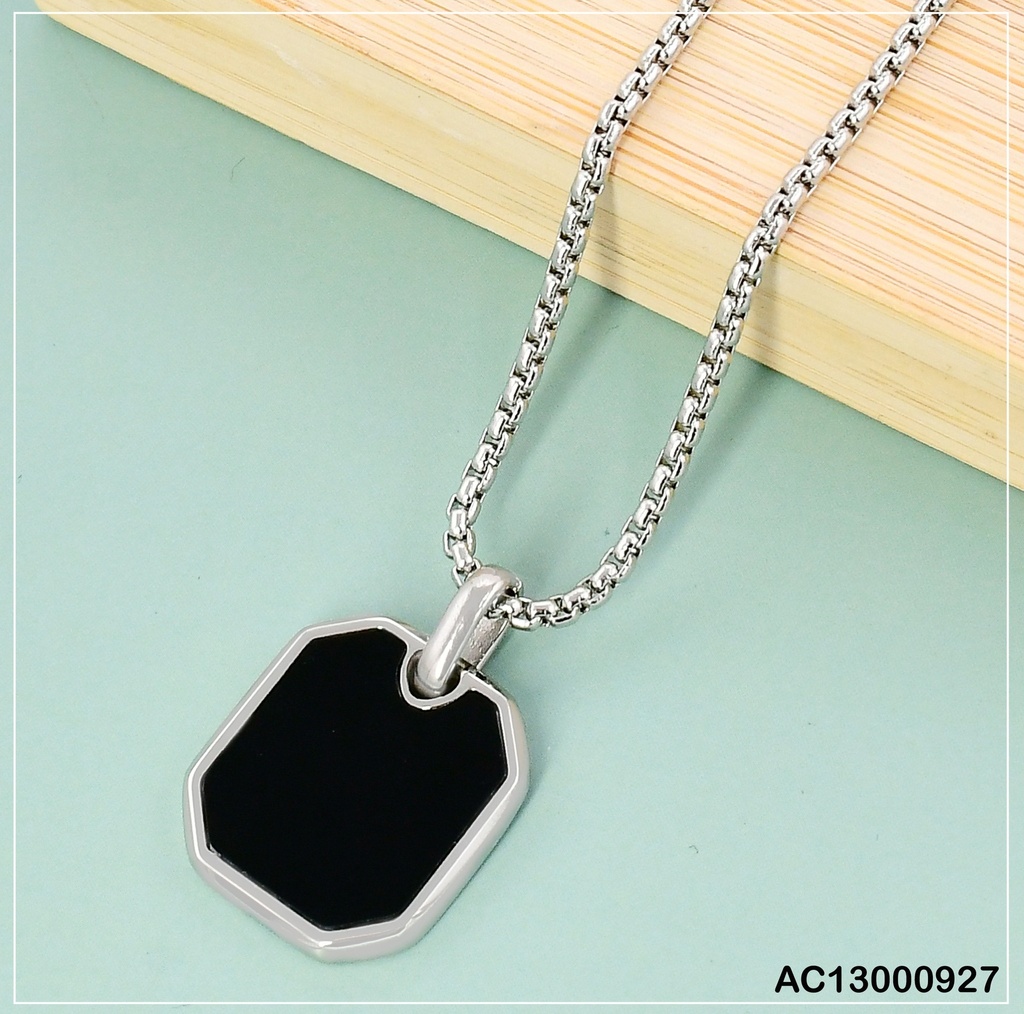 CADENA VARON DIJE CUADRO NEGRO PEQUEÑO 081712