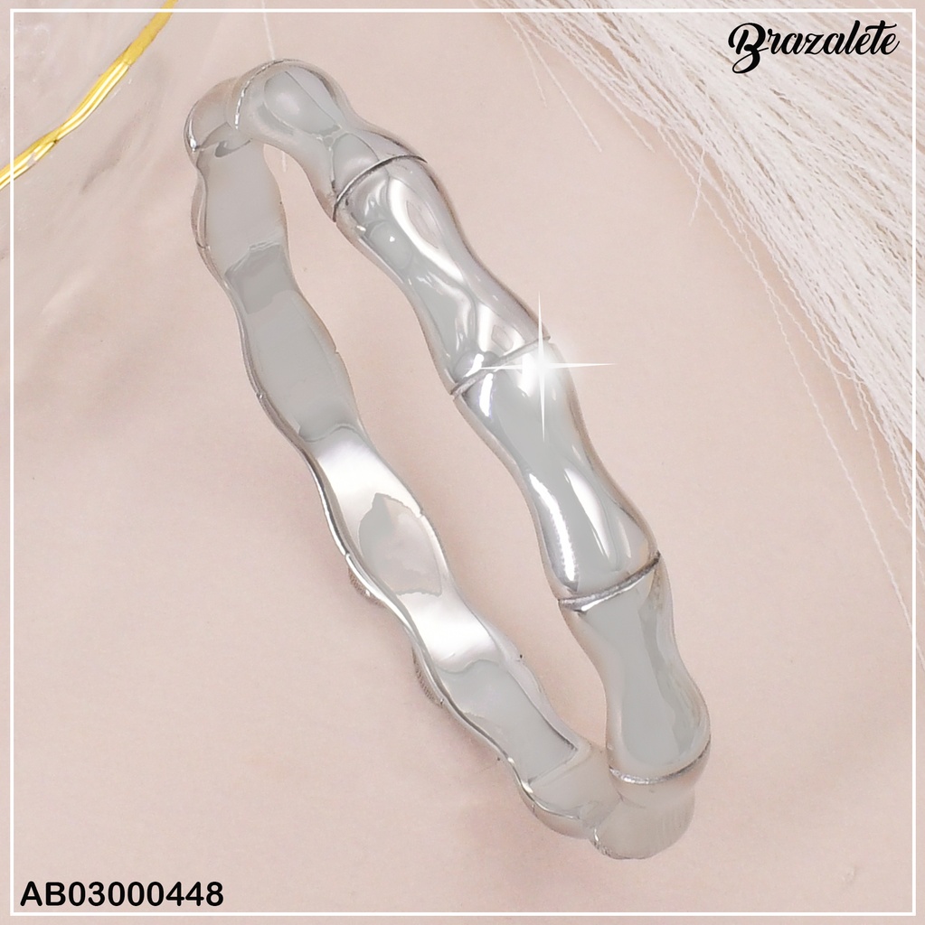 BRAZALETE PLATEADO DISEÑO BAMBOO 080965-W43