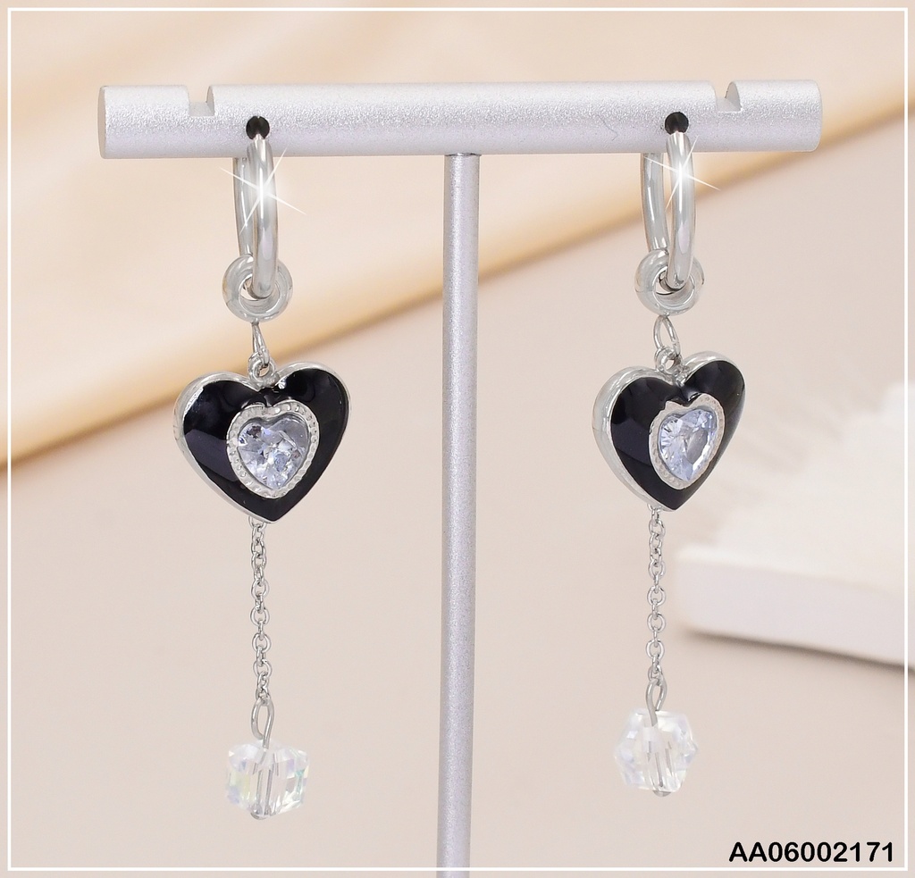 ARETES CORAZON ZIRC. CADENA COLGANTE 080495-207