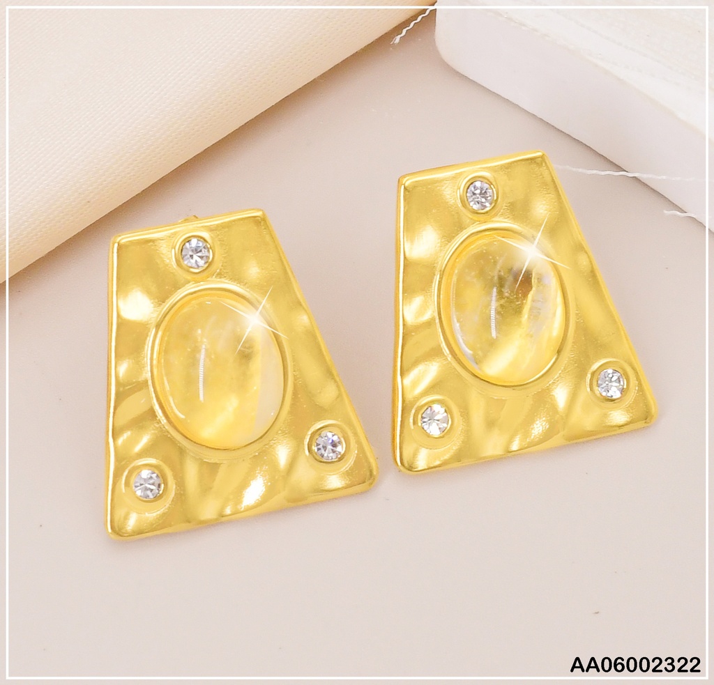 ARETES TRAPECIO ZIRCONIAS PERLA OVALO EA369-45