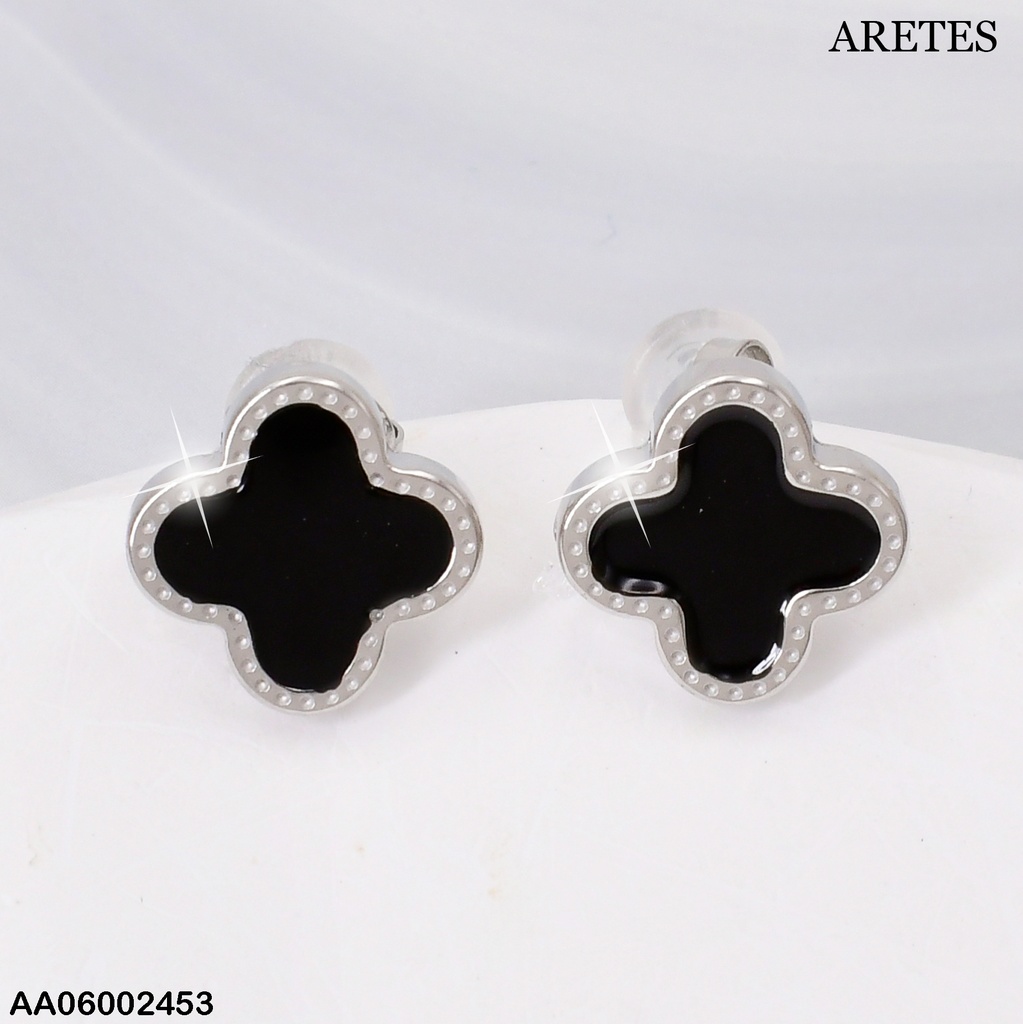 ARETES PLATD. 3 FLORES CENTRO AZUL 0806542-W25